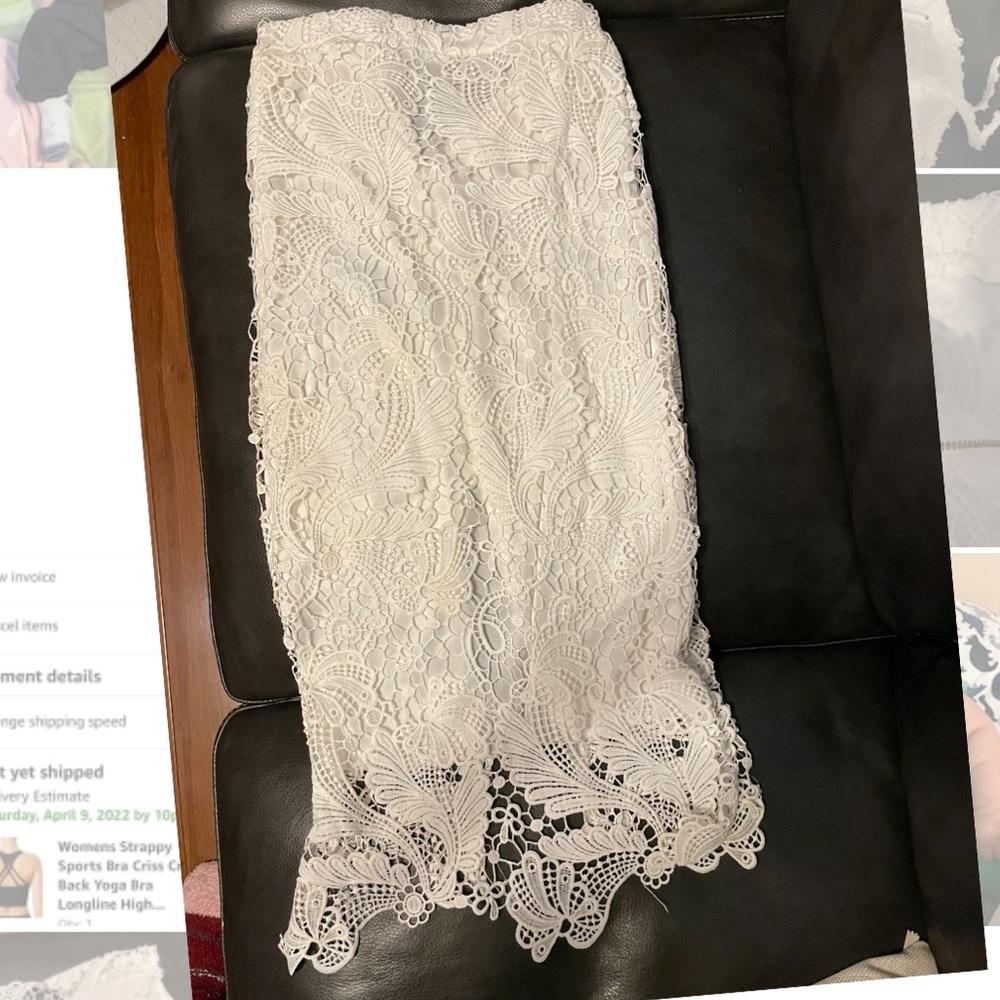 Two Piece White Set! Fitted With Beautiful Lace - Gem